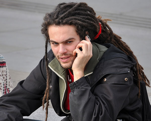 Young man with dreadlocks